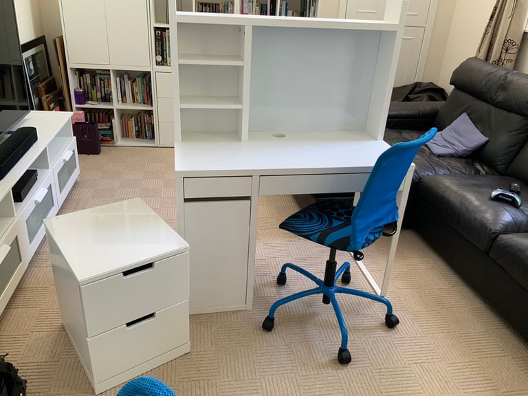 Ikea children’s desk, bedside cabinet and chair
