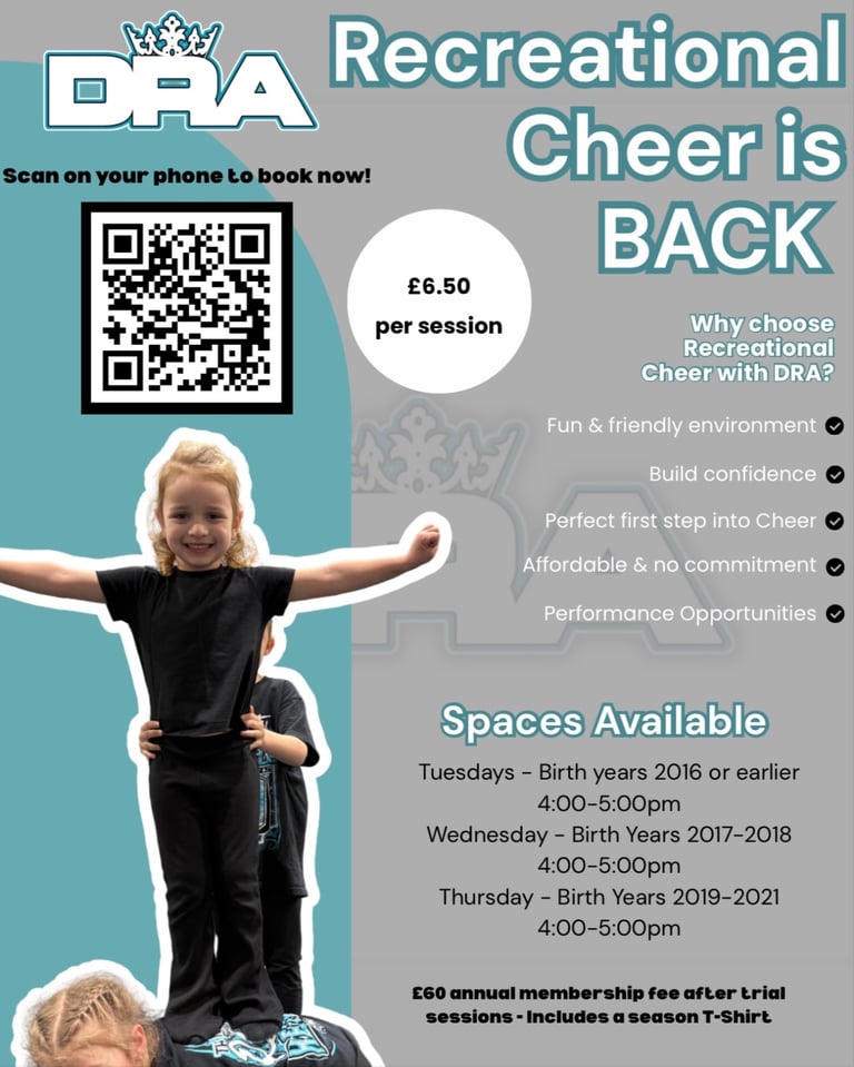 🌟 Cheerleading in St Leonards – New Athletes Welcome! 