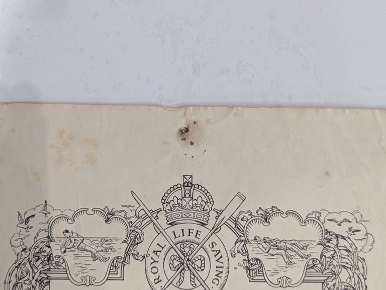 1935 THE ROYAL LIFE SAVING SOCIETY ELEMENTARY CERTIFICATE NORWICH SCHOOLS' SA