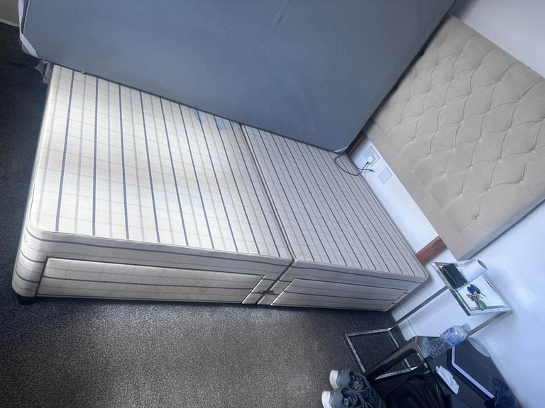 Double bed frame with mattress 