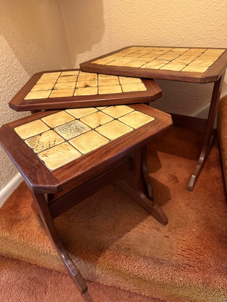 image for Retro G Plan Teak Tile Top Nest Of Tables