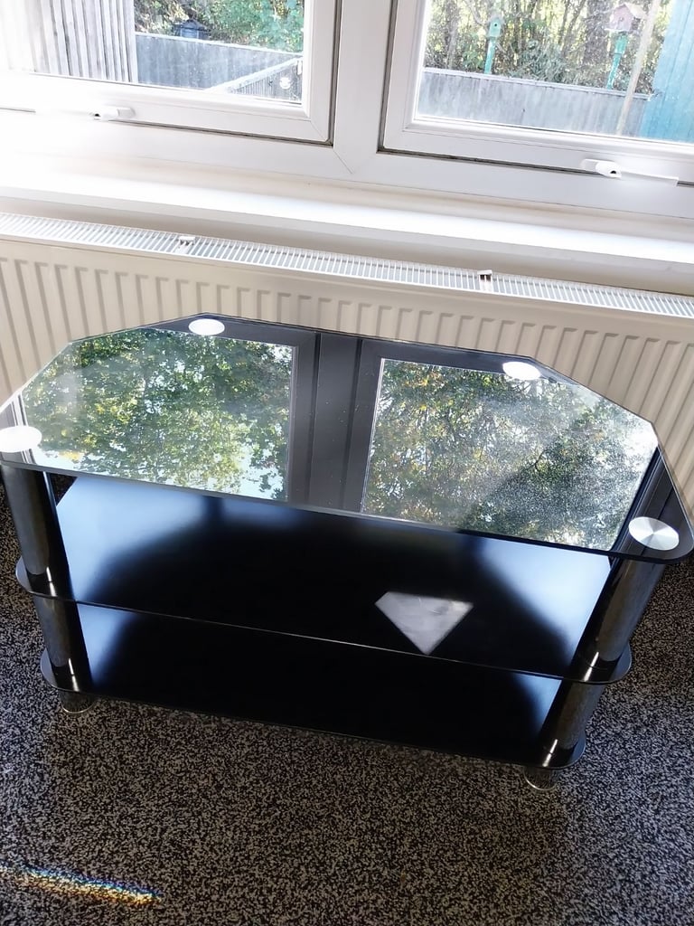 image for Glass tv stand 