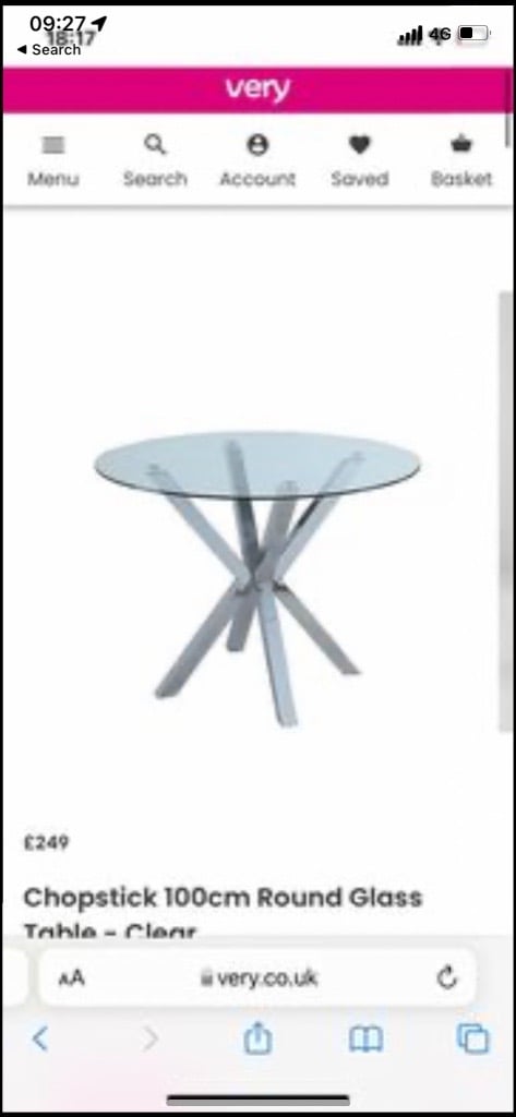 Glass & Chrome Dining Table 