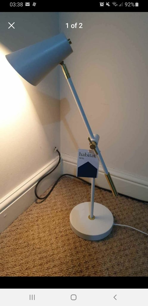 image for Habitat desk lamp white & gold 