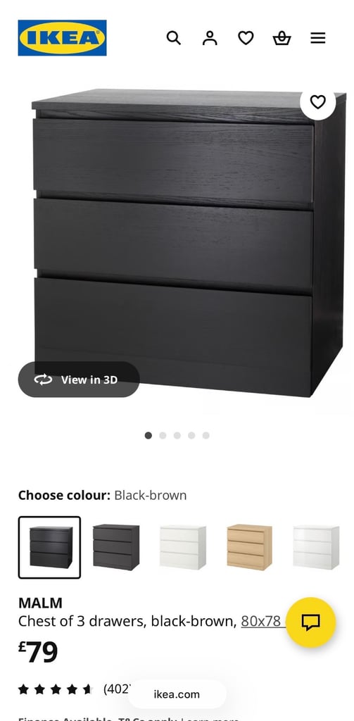 Ikea chest of 3 drawers 