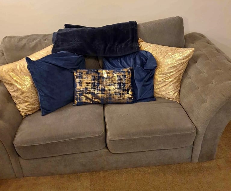 image for 2+2 chesterfield grey sofa