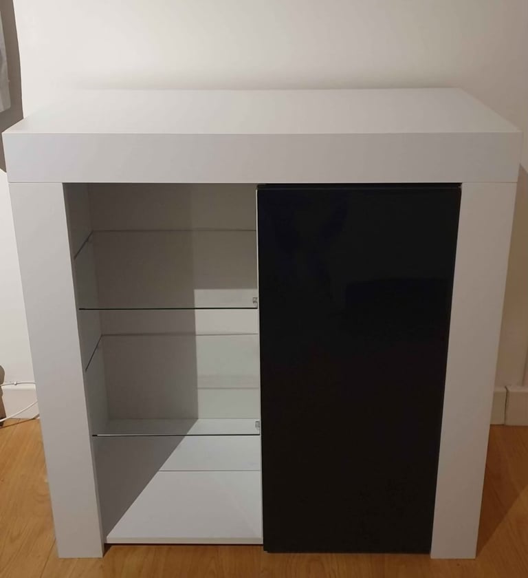 IKEA Besta Unit & White Gloss unit with Black door 
