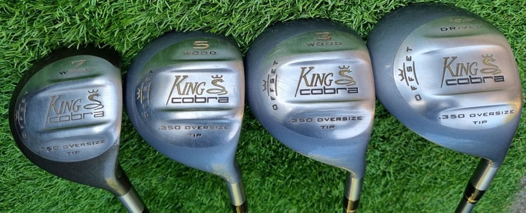 KING COBRA - OFFSET 3-SW, 1-3-5-7, Chipper wedge, putter, CALLAWAY bag, trolley & EXTRA's
