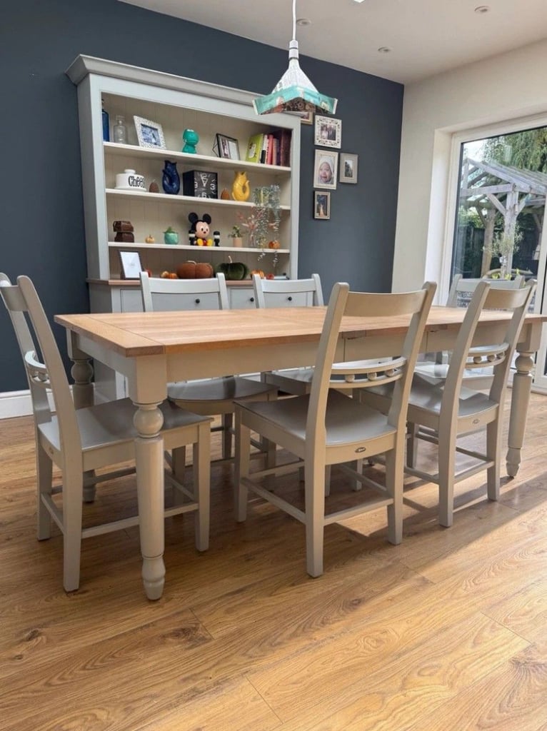 NEPTUNE 'Suffolk' Extendable Solid Oak Dining Table & 6 Dining Chairs (150cm-230cm Length) 