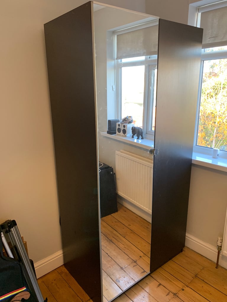 image for Free 2 double wardrobes black with mirror doors