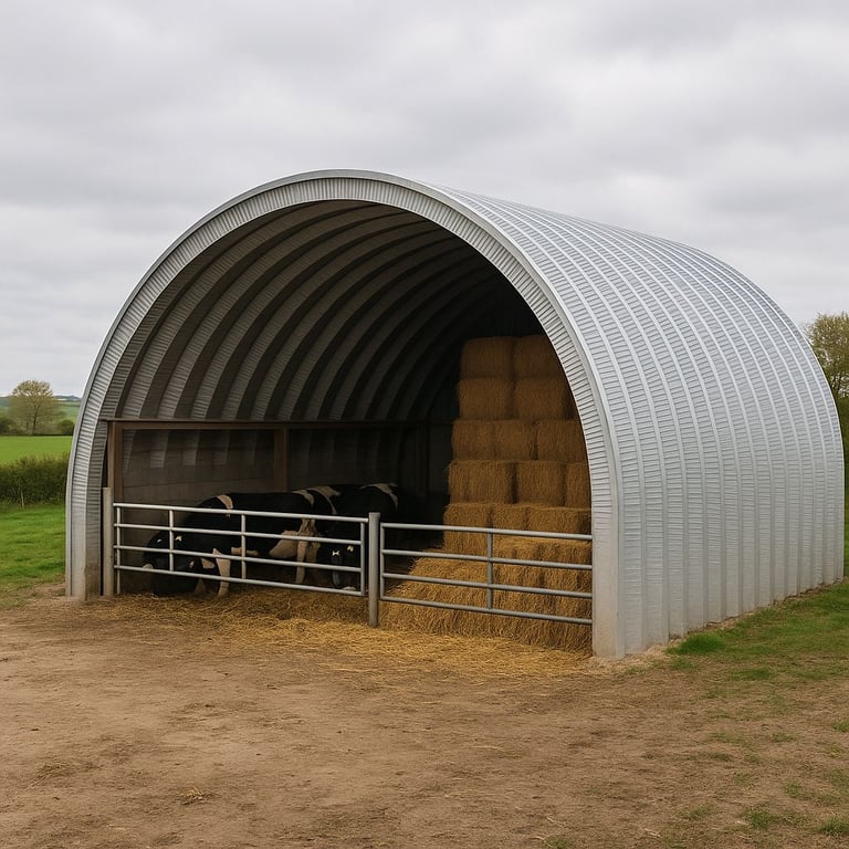 4m × 8m Galvanized Curved Self-Supporting Steel Roof – Ideal for Carport, Shed, or Canopy