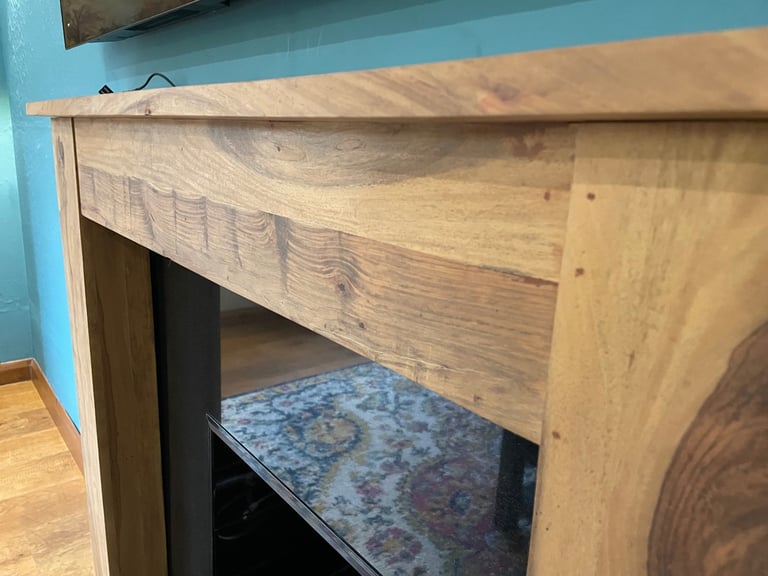 image for Walnut Wood and Black Granite Fire Surround