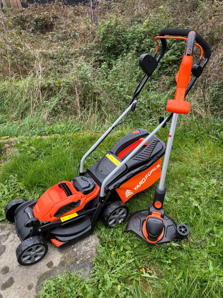 image for Yard Force 40V 32cm Cordless Lawn Mower and 30cm Grass Trimmer Set with battery and charger