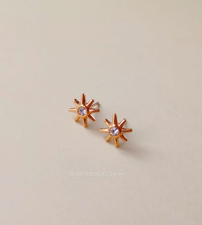  14K Gold Plated Stud Earrings Set Minimalist Dainty Earrings for Women, Girls & Mums