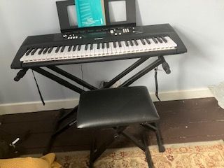 Yamaha EZ - 220 Digital Keyboard  with Stand and Stool