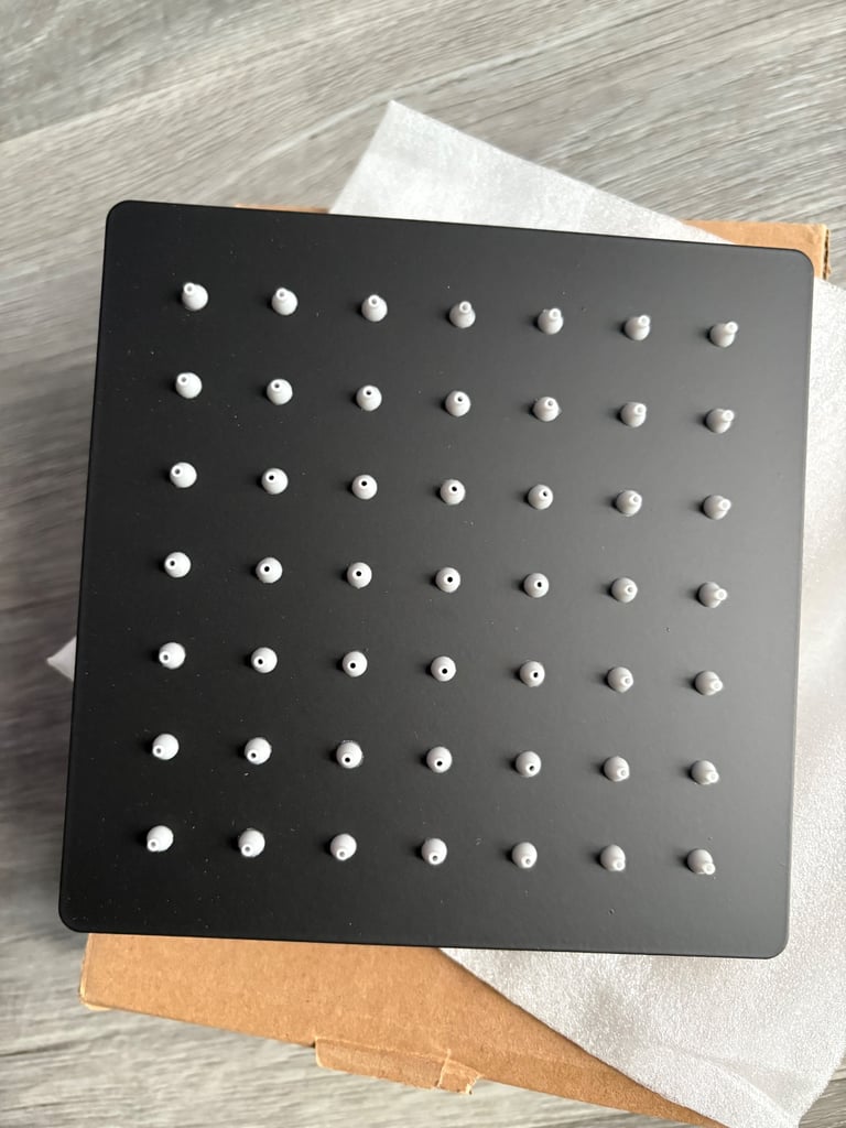 Waterfall shower head matte black - 15cm