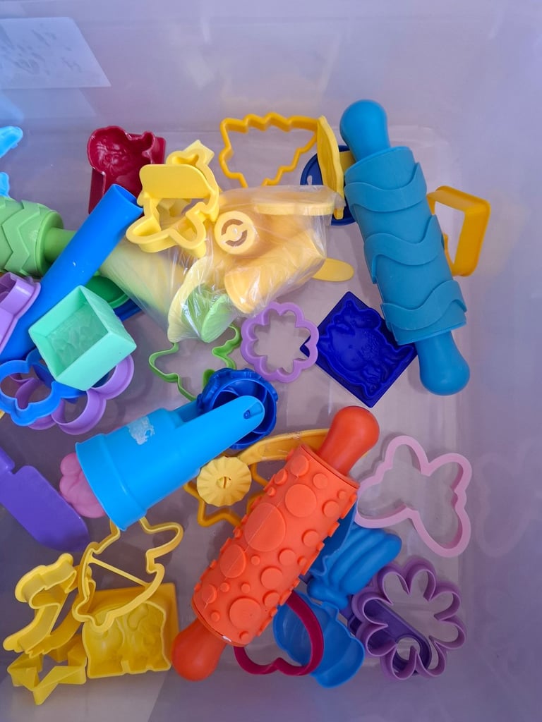 image for Bundle of play dough tools, stampers, cutters, moulds, rollers,  - flat and patterned