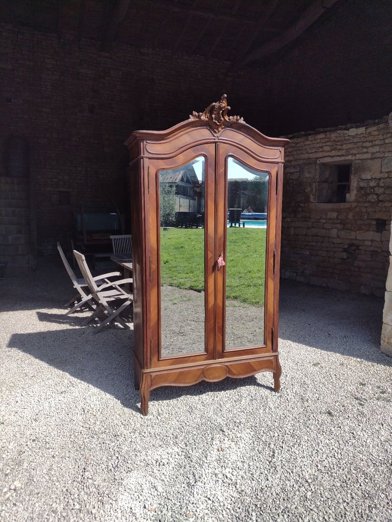 French Mirrored Armoire ~ Wardrobe, Antique, Vintage