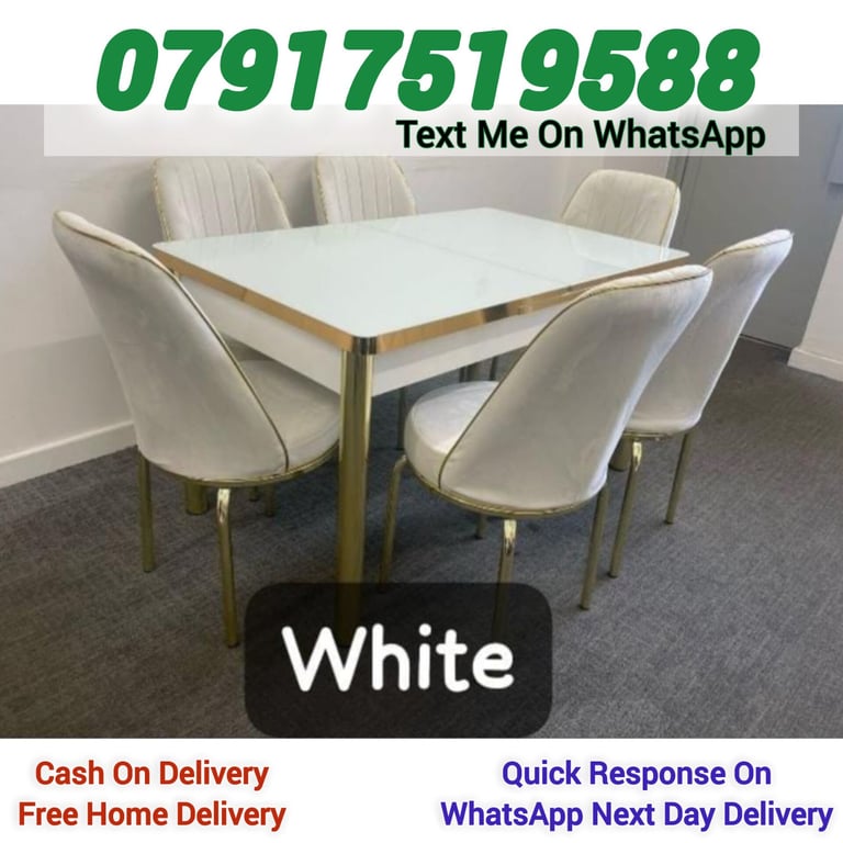 extendable dining table with 6 chairs