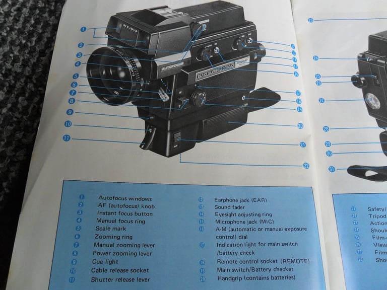 ELMO SUPER 8 XL SOUND 3000AF MACRO AUTO FOCUS CINE CAMERA WITH MICROPHONE. - OFFERS CONSIDERED.