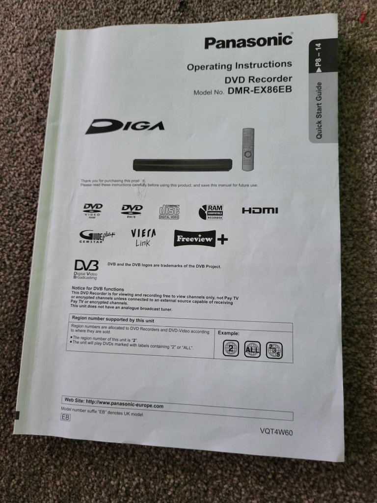 Panasonic DVD Recorder with Freeview
