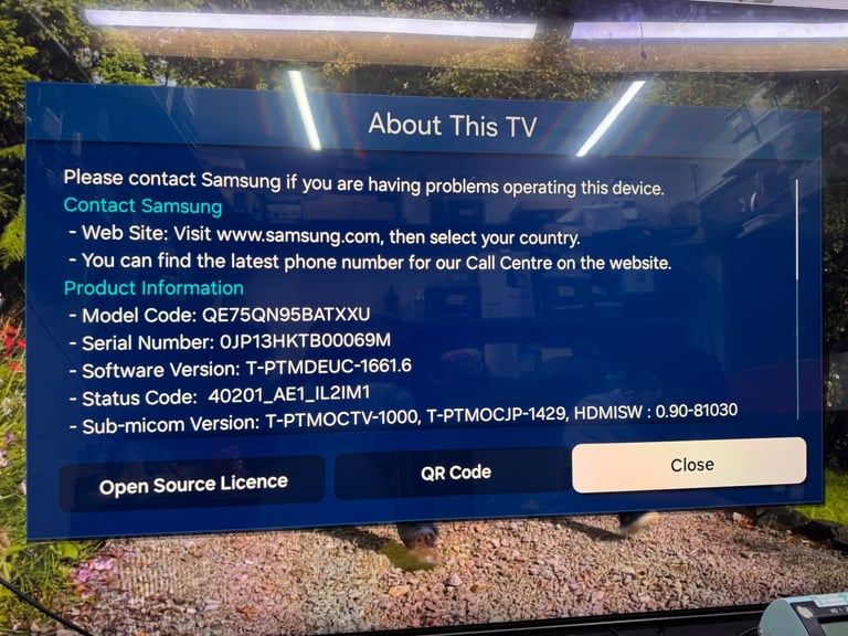 Samsung 75 tv 8K  model. No stand 
