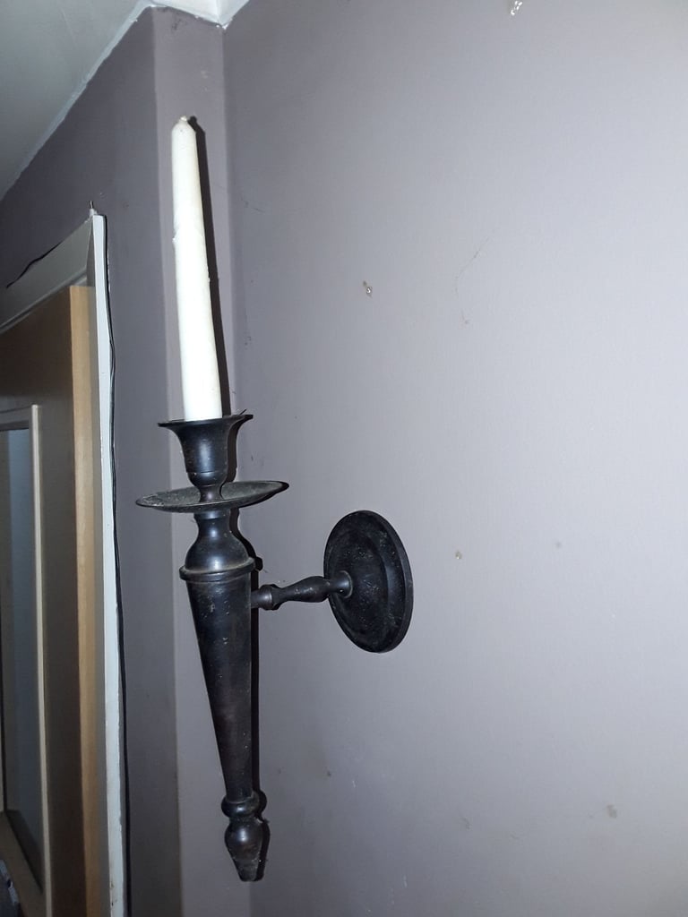 Pair of wall mount candlelarbras