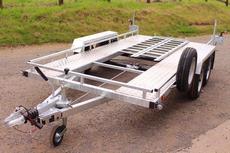 image for Phoenix Smart Trailer Car Transporter Twin Braked Axle with 2 Meter Ladder Ramps 2000 kgs Gross