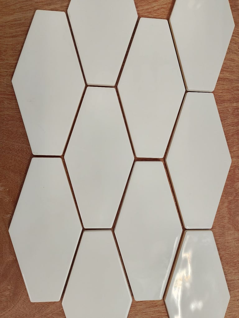10 x 20 Hex ivory wall tiles  