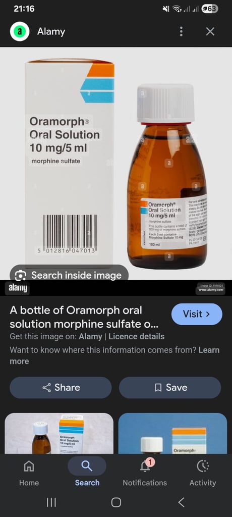 image for 100ml bottles oramorph