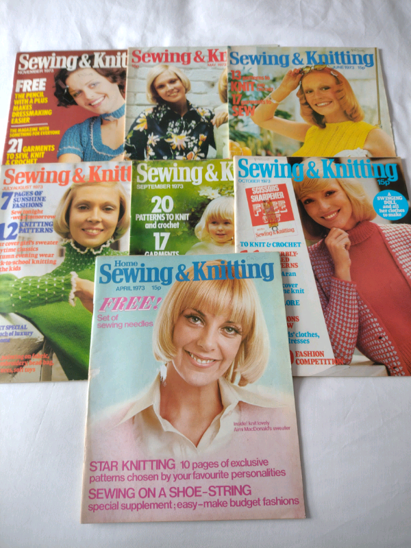 image for 7 Vintage 1973 Issues of Home Sewing & Knitting. In excellent & clean condition!