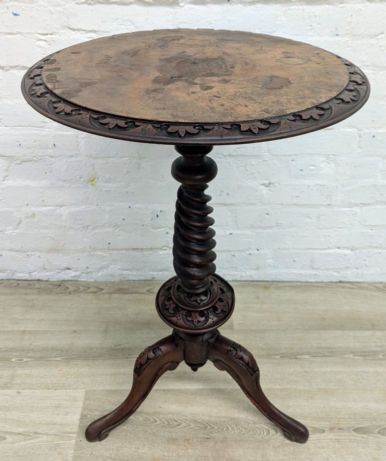 19th century walnut occasional table plant stand 