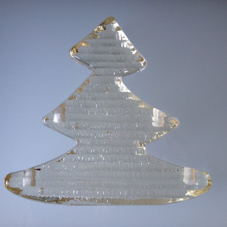 GLASS CHRISTMAS TREE from Mexico ~ 7.5 inch 
