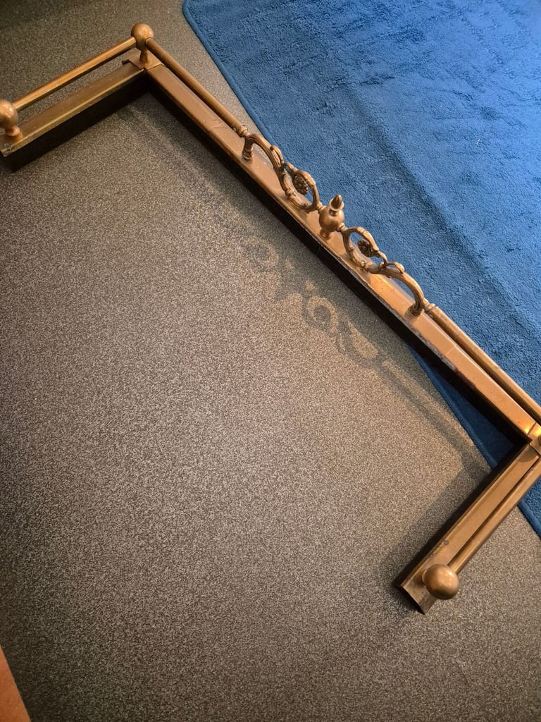 Brass Fender for Fireplace ornate front finial Length 102cm Length 35.5cm Depth no2 fire surround 