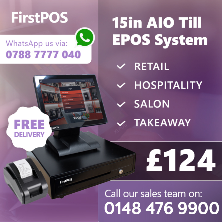 15 Inch Touchscreen EPOS POS Cash Register Till System for Retail