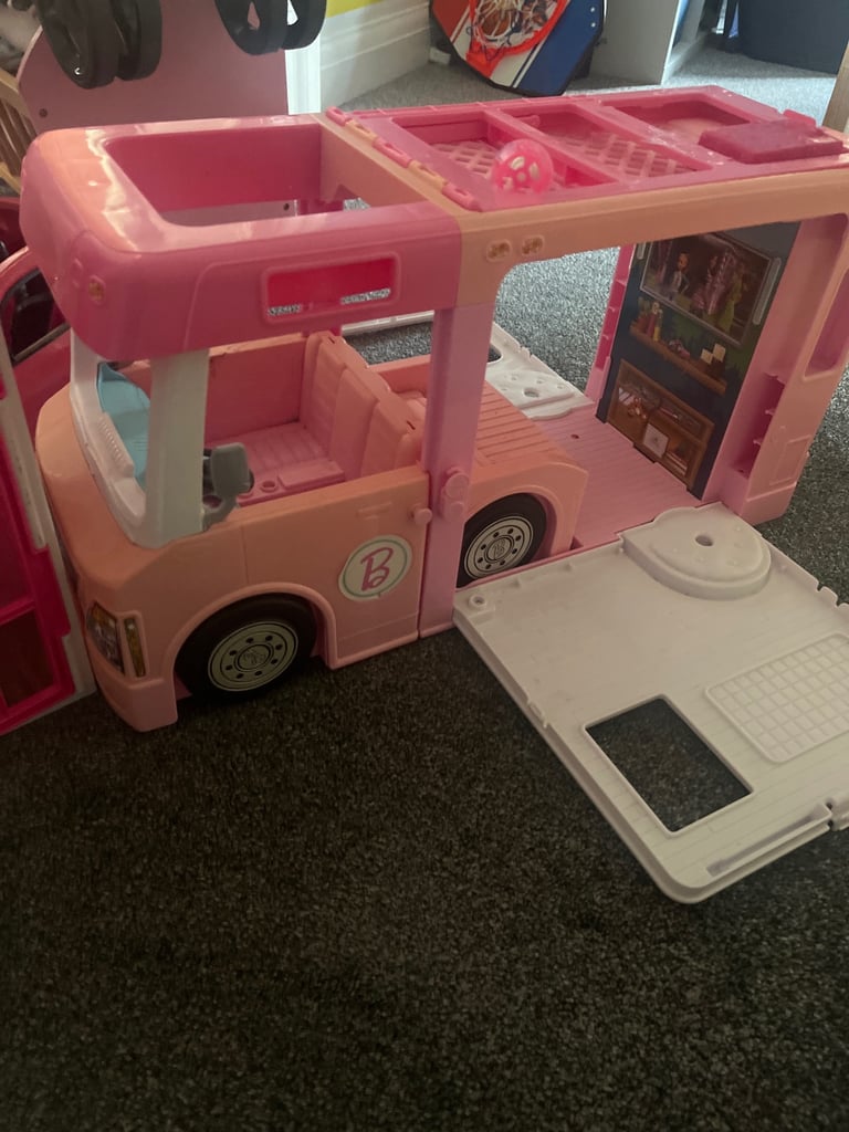 image for Barbie car/camper and house
