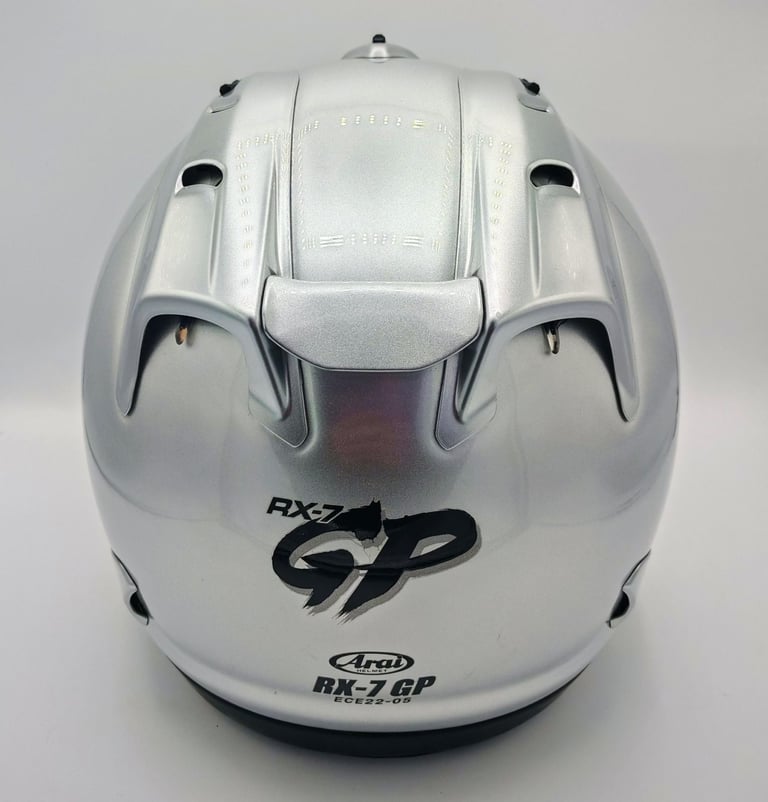 RARE #ARAI RX-7 GP - MOTORCYCLE HELMET - ALUMINIUM SILVER - LARGE - EXCEL COND