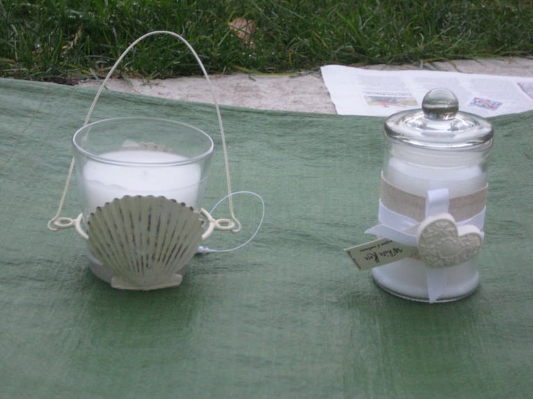 2 Decorative Ornamental Candles in Glass Containers for £4.00 Each or 2 for £7.00