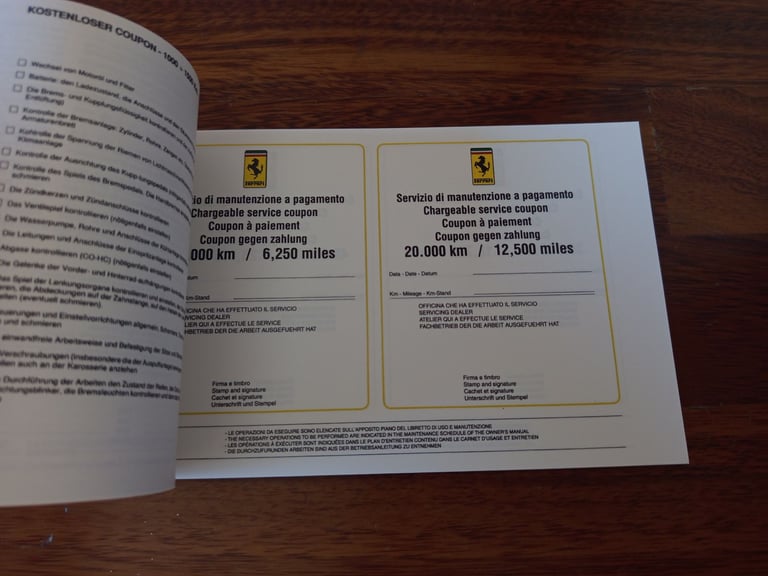 Ferrari F40 book service manual 