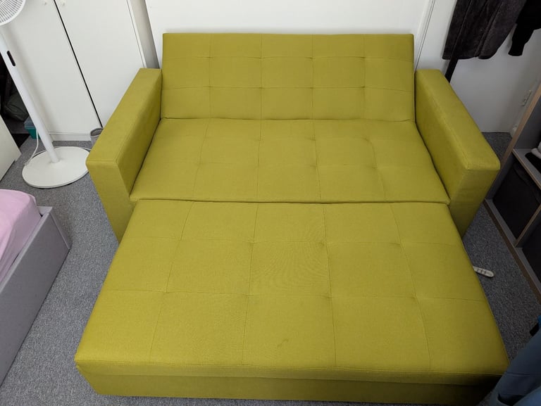 image for Fabric 2 Seater Double Sleep, Lime Modern Stylish (SOFA BED)