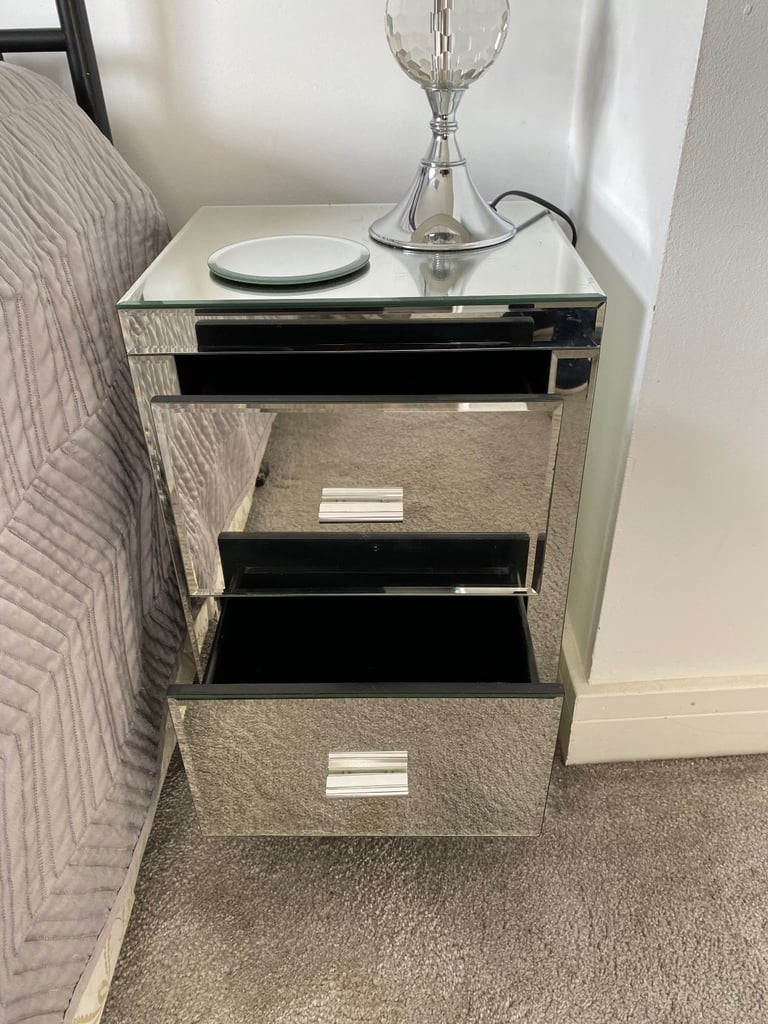 Mirrored bedside table