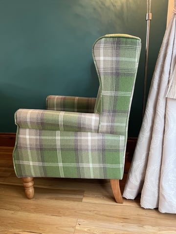 Dunelm Green Tartan Armchair Oswald Check Wingback Armchair Eco