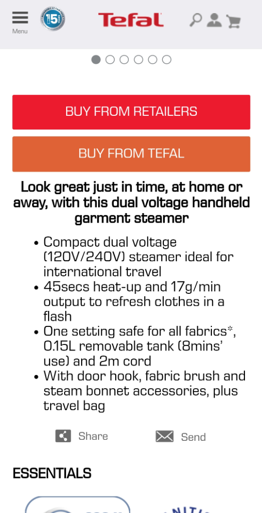Tefal Travel Steamer 