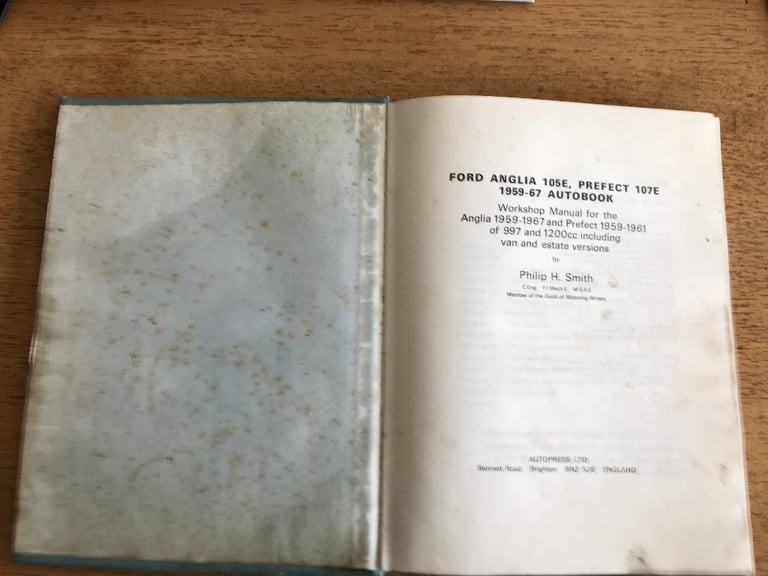 Workshop Manual for ford Anglia 105E 1959 - 1967