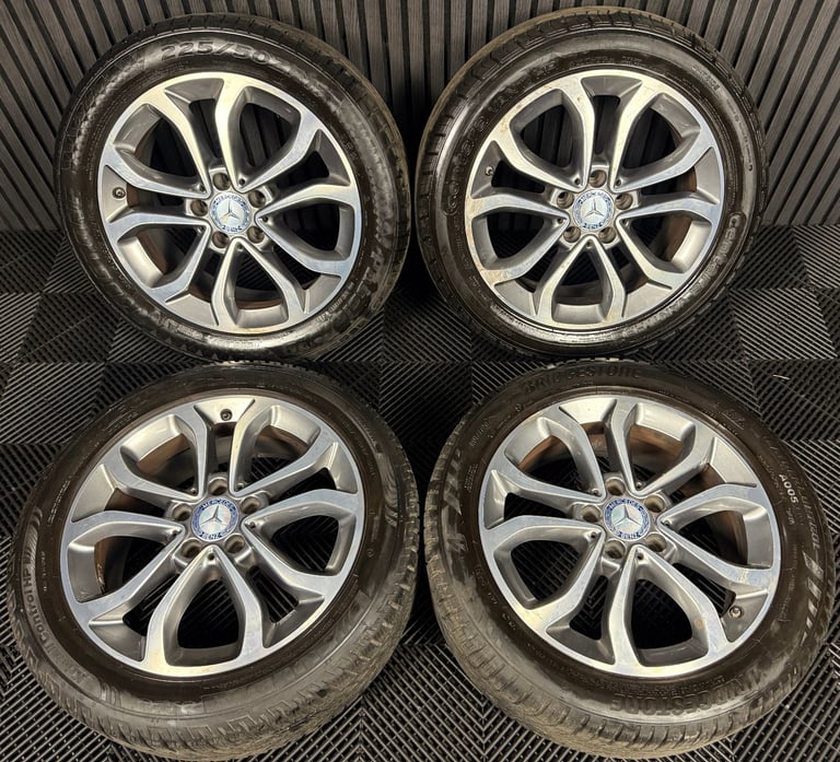 17" GENUINE MERCEDES C CLASS W205 GREY DC ALLOY WHEELS TYRES ALLOYS