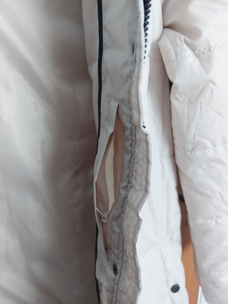 Ladies Cream Coat with fluffy hood