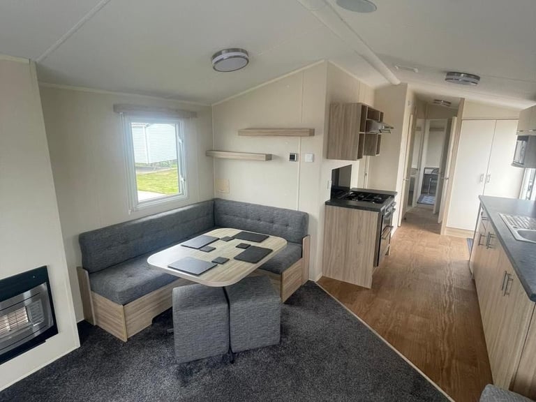 Sited static caravan for sale with decking - Lyons Robin Hood North Wales Rhyl