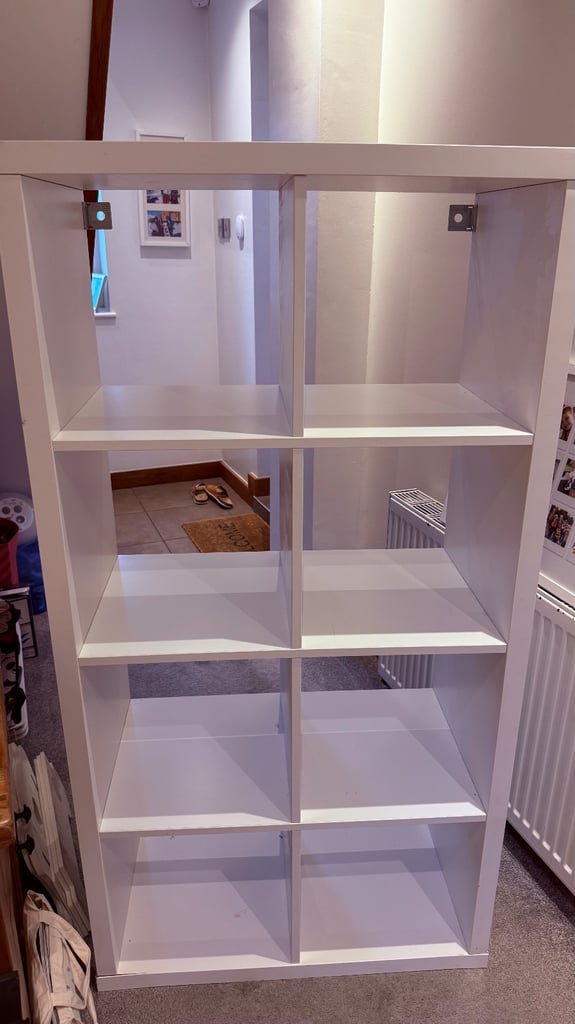 IKEA white Pax 8 storage shelf