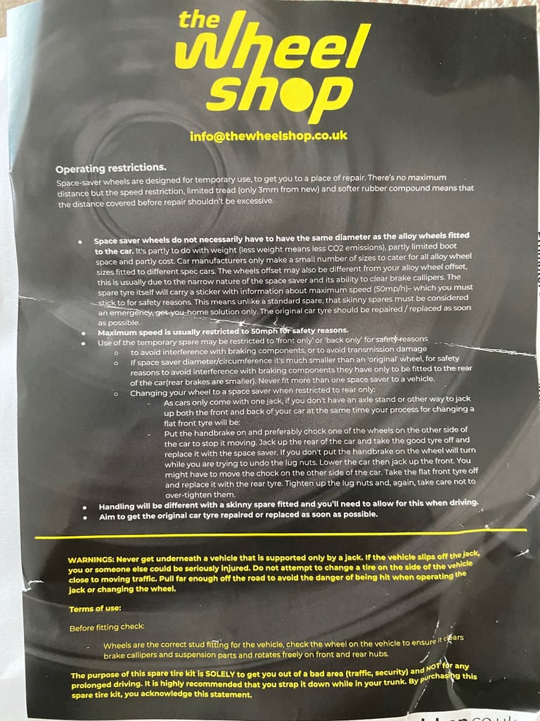 Space saver wheel T125/70R16