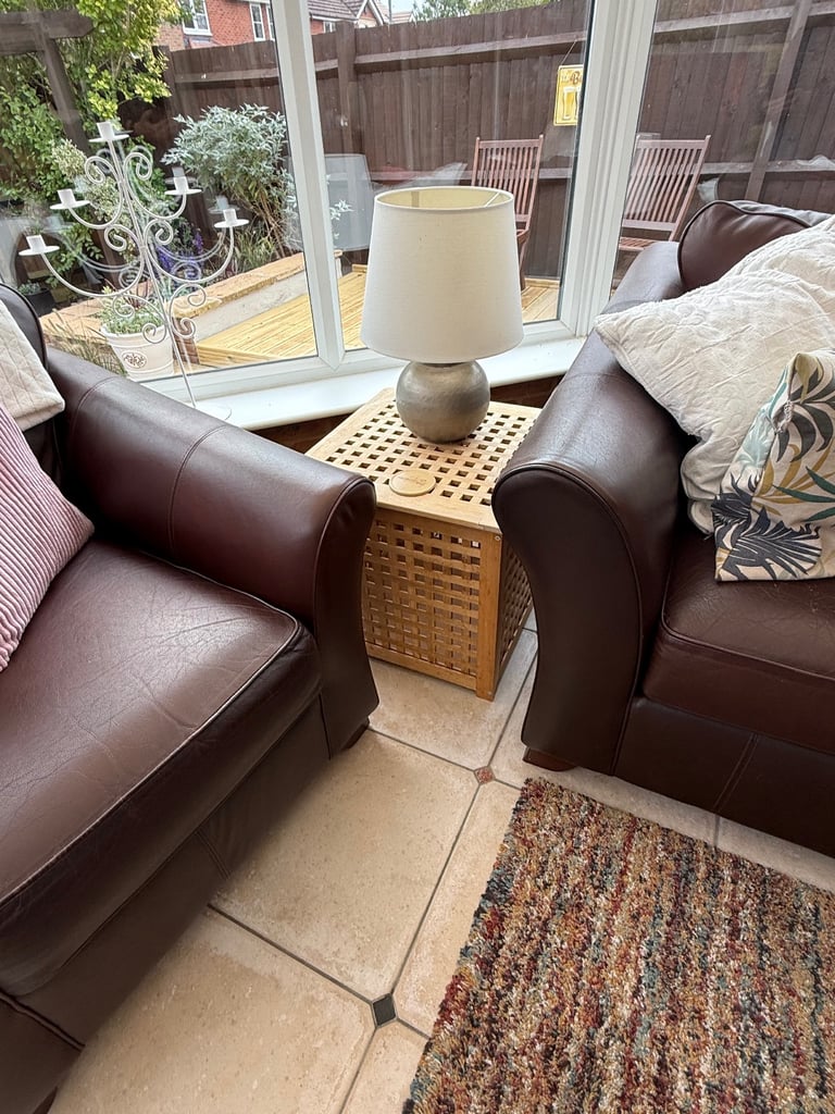 Large M&S Abbey sofa, chair and foot stool/ storage box
